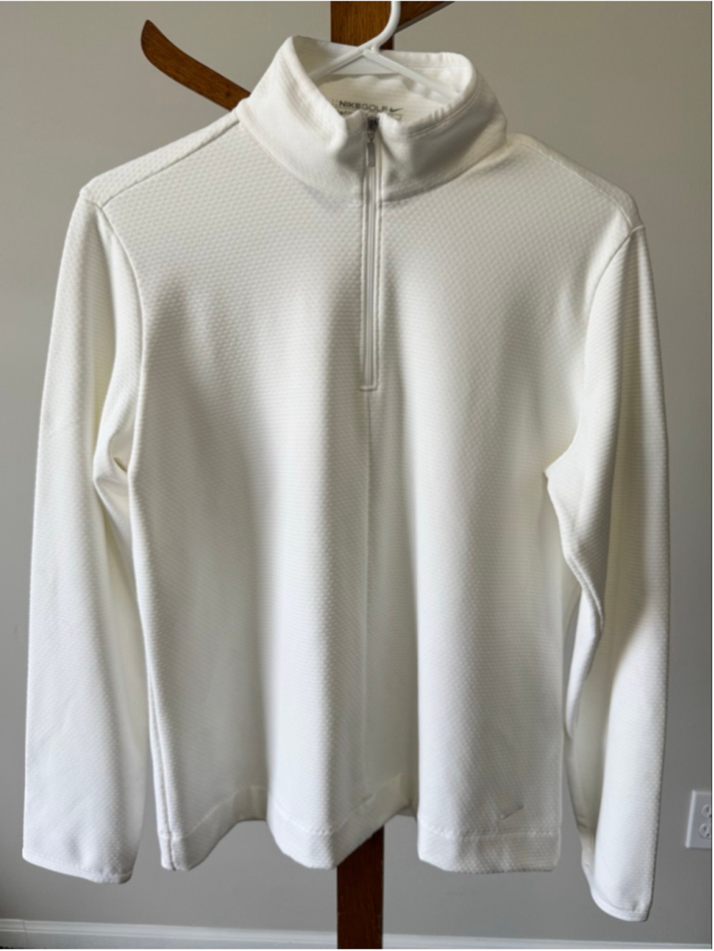 Women's Nike Golf Ivory Long Sleeve 1/4 Zip Pullover L